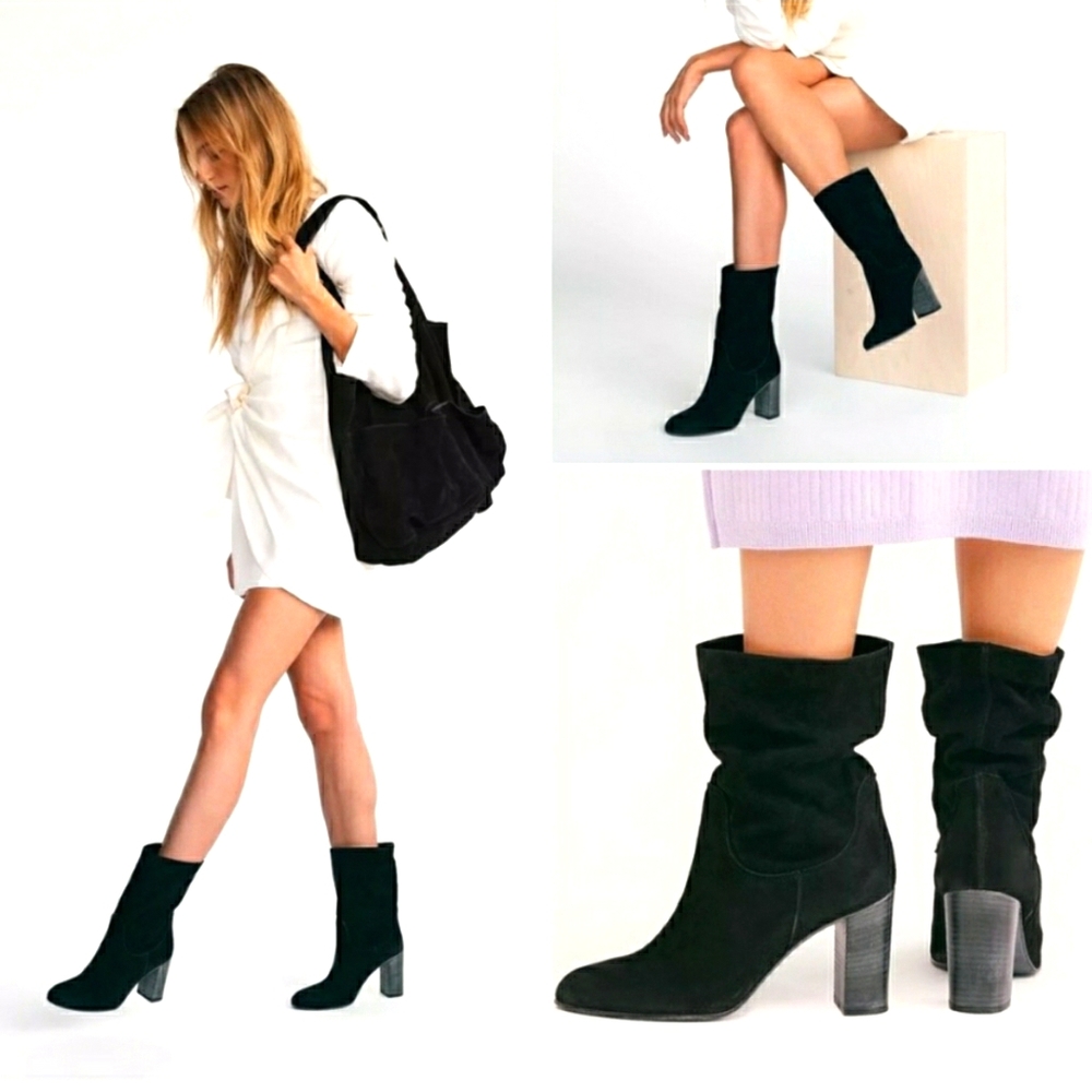 NWB Free People Dakota Heel Boots Black Booties 10
